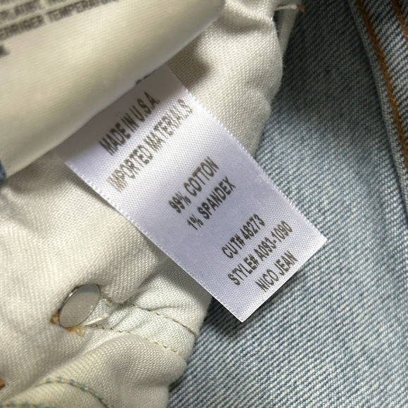 Agolde “Nico” High Rise Slim Fit Jeans, Button Fly, Cutoff Hem — Size 25 - Picture 7 of 8